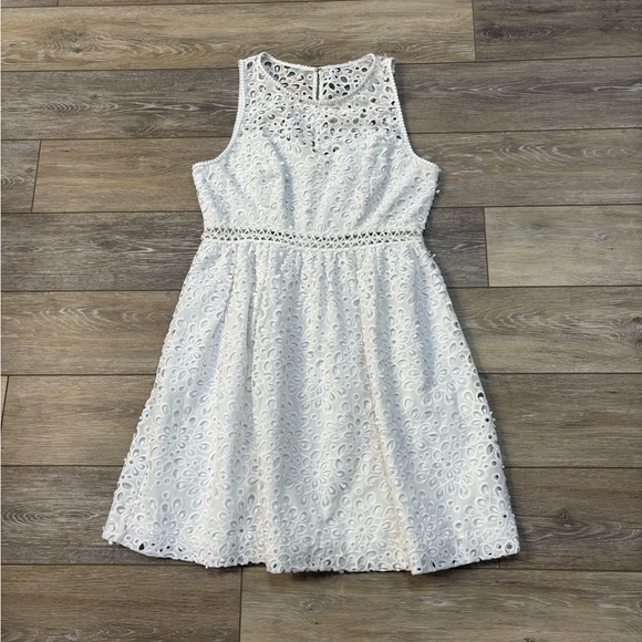 Lilly Pulitzer Dresses & Skirts - Lilly Pulitzer Alivia Dress Sz 10 Resort White Sea Spray Eyelet Coastal Preppy